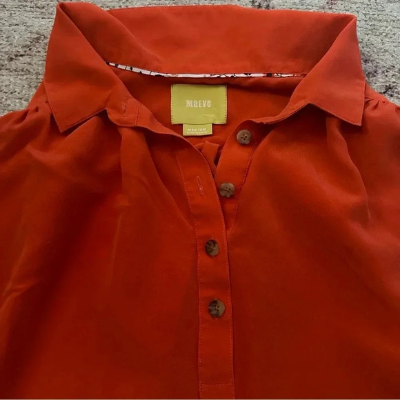 MAEVE• Silk Collared Sleeveless Blouse size medium - Picture 5 of 13